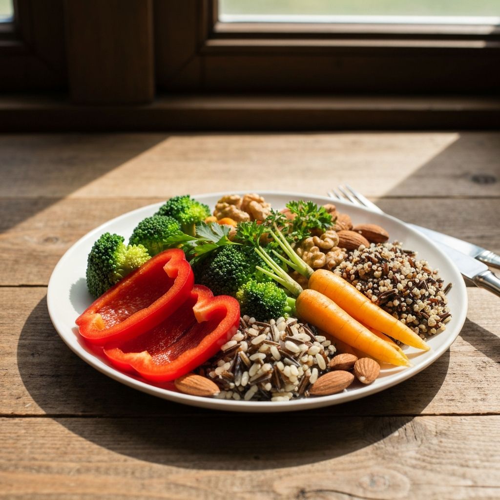 Plat coloré avec aliments riches en nutriments